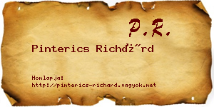 Pinterics Richárd névjegykártya