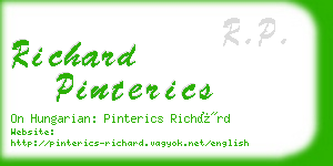 richard pinterics business card